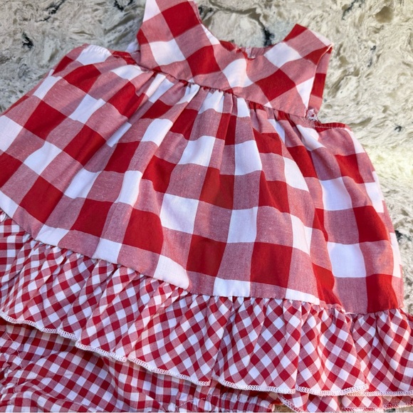 Rare Editions 2pc Red Gingham Ruffle Split back Set - Picture 2 of 9